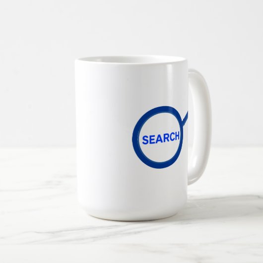 Blue Search Magnifying Glass Kaffeetasse (VorderseiteRechts)