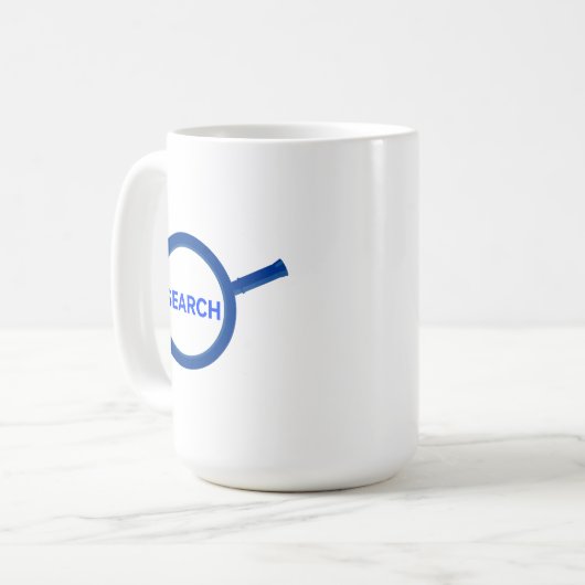 Blue Search Magnifying Glass Kaffeetasse (Vorderseite Links)