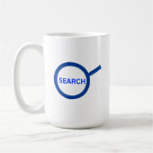 Blue Search Magnifying Glass Kaffeetasse (Links)