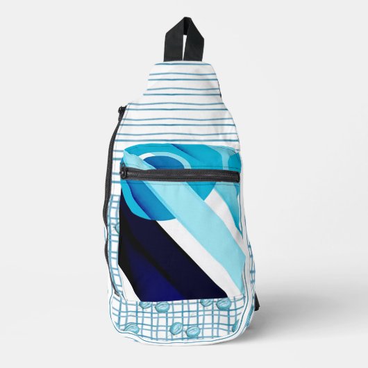"Blue Seas" Cut Sew Sling Bag (Vorderseite)