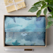 Blue Seascape mit Walen Seidenpapier (Geschenk)