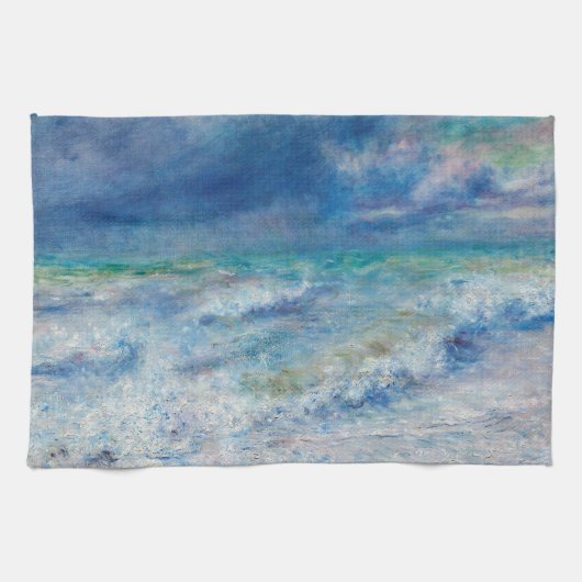 Blue Seascape von Renoir Impressionist Malerei Geschirrtuch (Horizontal)