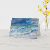Blue Seascape von Renoir Impressionist Malerei Karte (Gelbe Blume)