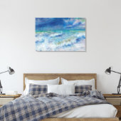Blue Seascape von Renoir Impressionist Malerei Leinwanddruck (Insitu (Schlafzimmer))