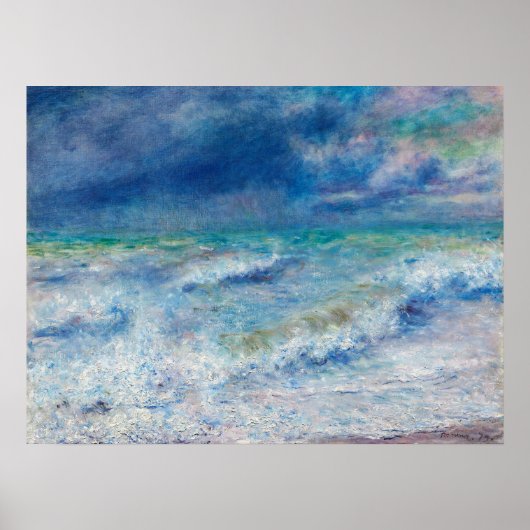 Blue Seascape von Renoir Impressionist Malerei Poster (Vorne)