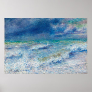 Blue Seascape von Renoir Impressionist Malerei Poster
