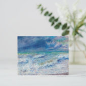 Blue Seascape von Renoir Impressionist Malerei Postkarte (Stehend Vorderseite)
