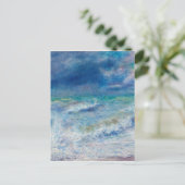 Blue Seascape von Renoir Impressionist Malerei Postkarte (Stehend Vorderseite)