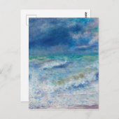 Blue Seascape von Renoir Impressionist Malerei Postkarte (Vorne/Hinten)