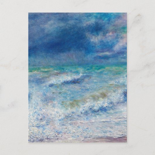 Blue Seascape von Renoir Impressionist Malerei Postkarte (Vorderseite)