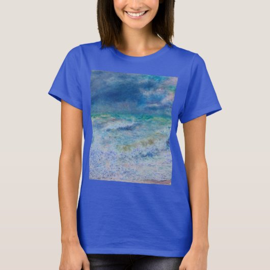 Blue Seascape von Renoir Impressionist Malerei T-Shirt (Vorderseite)