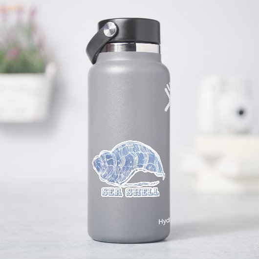 Blue Seashell Aufkleber (HydroFlask)