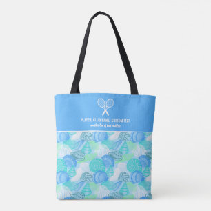 Blue Seashell Beach Print Custom Tennis Racket Tasche