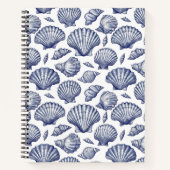 Blue Seashell Beach Themed Spiral Notebook Notizblock (Vorderseite)