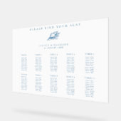 Blue Seashell Beach Wedding 10 Tables Sitzplan Acrylschild (Winkel)