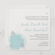 Blue Seashell Beach Wedding