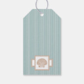 Blue Seashell Beach Wedding Guest Fevor Geschenkanhänger (Rückseite)