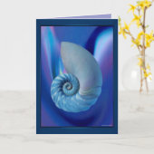 Blue Seashell Card Karte (Gelbe Blume)