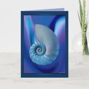 Blue Seashell Card Karte