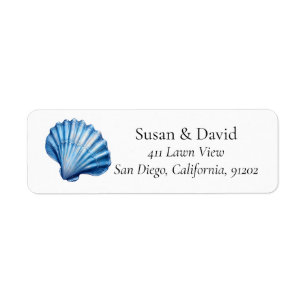 Blue Seashell Coastal Beach