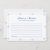 Blue Seashell Coastal Wedding Advice und Wünsche Mitteilungskarte (Vorderseite)