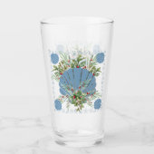 Blue Seashell Coastal Weihnachten Glas (Vorderseite)