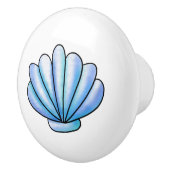 Blue Seashell Coastell Beach House Keramikknauf (Rechts)