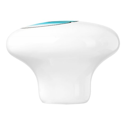 Blue Seashell Coastell Beach House Keramikknauf (Seitenansicht)