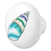 Blue Seashell Coastell Beach House Keramikknauf (Rechts)