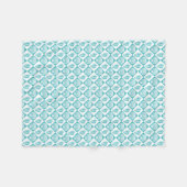 Blue Seashell Diamond Nautical Beach Fleecedecke (Vorderseite (Horizontal))