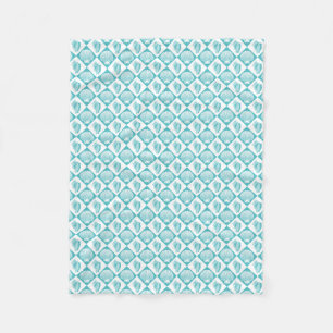 Blue Seashell Diamond Nautical Beach Fleecedecke