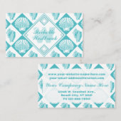 Blue Seashell Diamond Nautical Beach Monogram Visitenkarte (Vorne/Hinten)