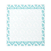 Blue Seashell Diamond Nautical Beach Notizblock (Vorderseite)