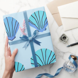 Blue Seashell Geschenkpapier