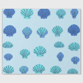 Blue Seashell Geschenkpapier (Flach)