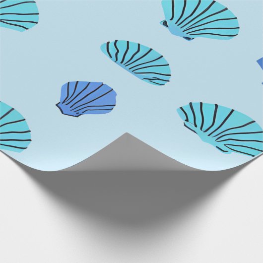 Blue Seashell Geschenkpapier (Ecke)