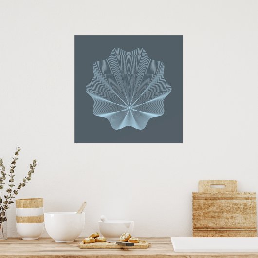Blue seashell I Poster (Küche)