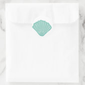 Blue Seashell Illustration Runder Aufkleber (Tasche)