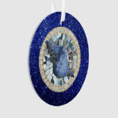Blue Seashell Jewel Blue Imitats Glitzer Ornament (Vorderseite)
