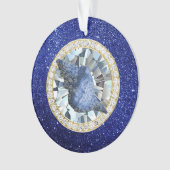 Blue Seashell Jewel Blue Imitats Glitzer Ornament (Vorderseite)