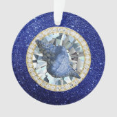 Blue Seashell Jewel Blue Imitats Glitzer Ornament (Vorderseite)