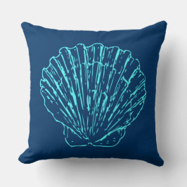 Blue Seashell Kissen