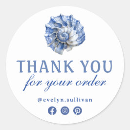 Blue Seashell Logo danke Ihnen Aufkleber