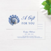Blue-Seashell-Logo-Geschenkkarte (Schreibtisch)