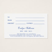 Blue-Seashell-Logo-Geschenkkarte (Rückseite)