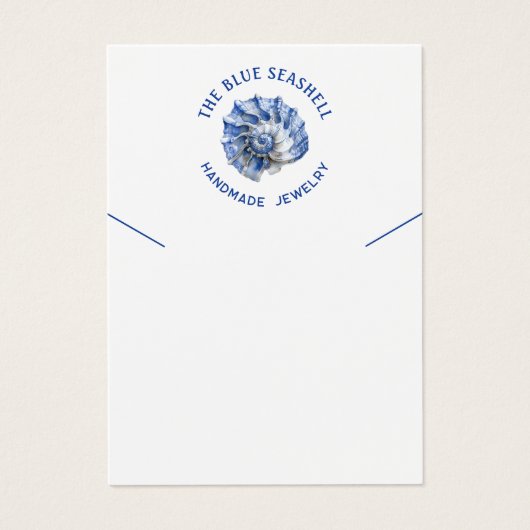 Blue-Seashell-Logo-Halskette-Display-Karte (Vorderseite)