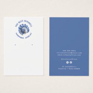 Blue Seashell Logo Ohrring-Display-Karte