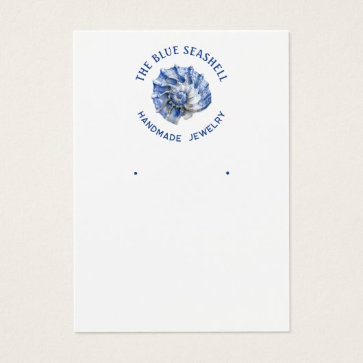 Blue Seashell Logo Ohrring-Display-Karte (Vorderseite)