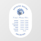 Blue Seashell Logo Opening Hours Window Cling Fensteraufkleber (Blatt)