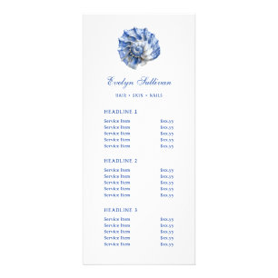 Blue seashell Logo Preisliste Rack Karte Werbekarte
